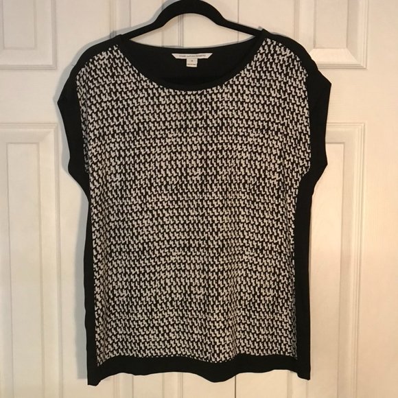 Diane Von Furstenberg Stretch Silk B/W Top - Picture 5 of 9